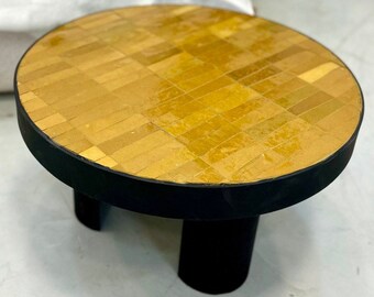 CUSTOM TILE TABLE, Handmade Yellow Gradient Mosaic, Moroccan Zellige Table, Luxurious Patio Fourniture For Home Decor, Unique Round Table