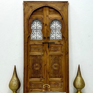 CUSTOM MOROCCO DOUBLE door, Engraved Door, Carved Wooden Door, handmade Door, Morocco Berber Door, Wall door, Moorish Decor door