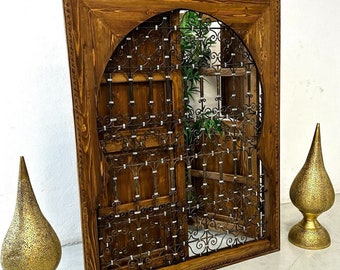 AMAZING MOROCCAN WOODEN Iron Window Frame, Handmade Wood Iron Window , Medina Wood Windows, Traditional Window, Vintage Window, New Design.