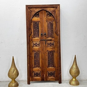 CUSTOM MOROCCO DOUBLE Door, Engraved Door, Carved Wooden Door, handmade Door, Moroccan Door, Sliding door, Stained door, Moorish Decor door,