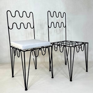 MOROCCAN CUSTOM stylish Iron Chairs, Handmade Wrought Iron Stools with Cushions, Unique Moorish Furniture for Home and Garden.