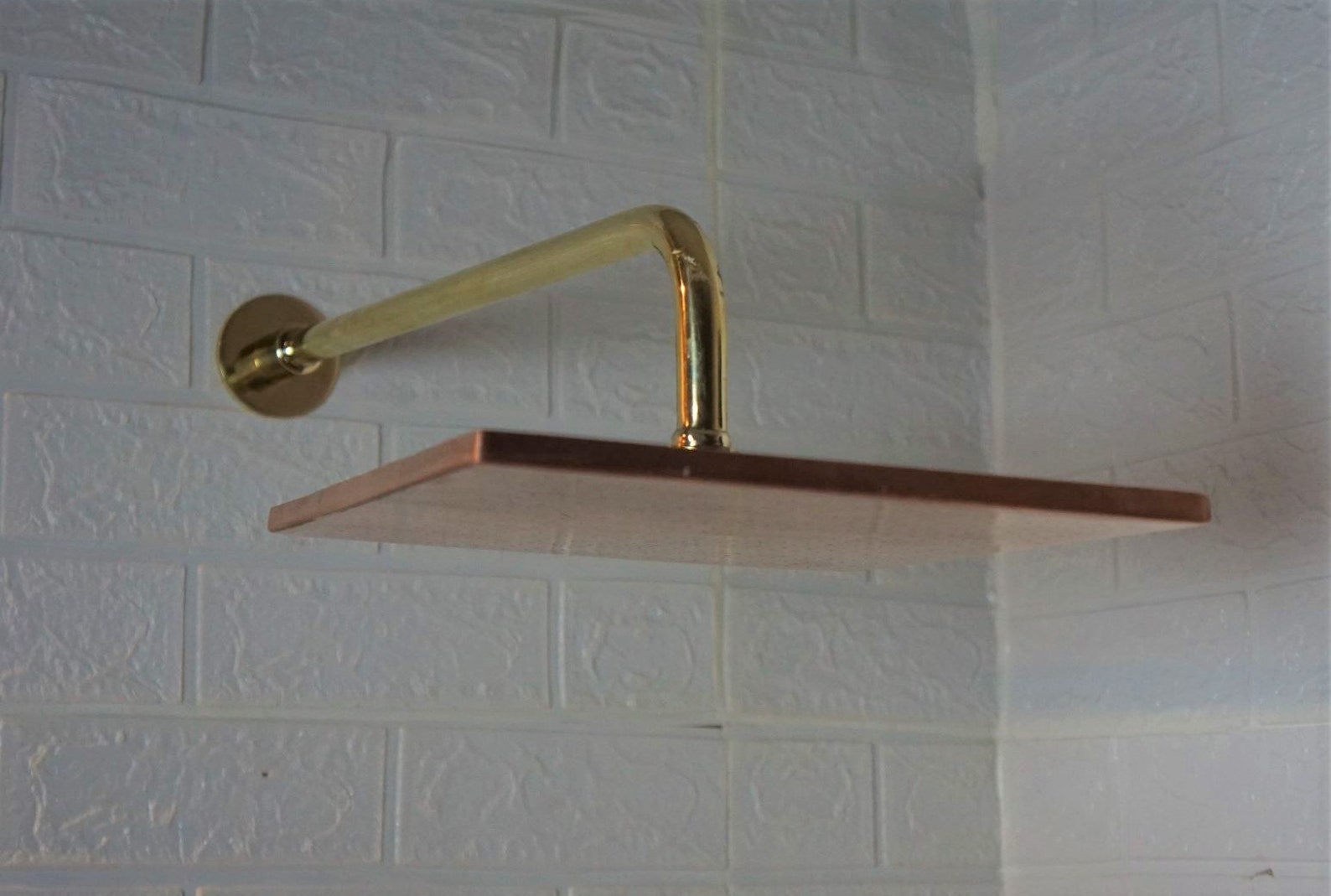 Unlacquered Solid Copper Rain Shower Head, Handcrafted Showerhead Red