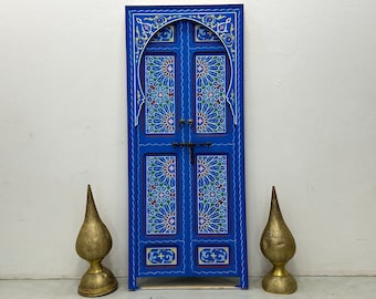 Beautiful Moroccan Door, Ornate Wooden Door, Handmade Blue Door, Moroccan Berber Door, Wall door, Decor door, Moroccan Doors, Medina Doors