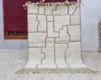Custom Beni Ourain Rug, Abstract Moroccan Rug, Made to Order Wool Rug, Handmade tufted Rug, Berber Rug, Moroccan Berber tufted Rug