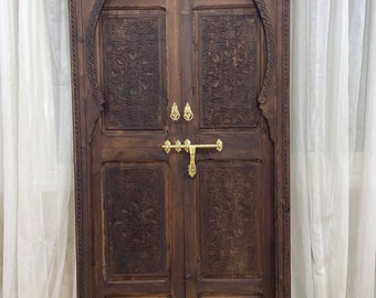 Beautiful Moroccan Door, Carved Wooden Door, handmade Door, Moroccan Berber Door, Wall door, Decor door, Moroccan Doors, Medina Doors, Brown