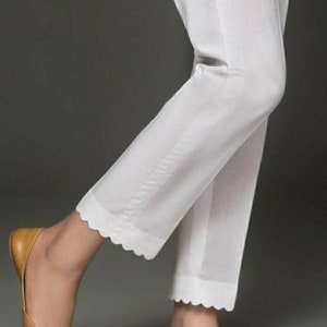 Cotton comfortable straight pants,customise size and colour,embellished straight trousers