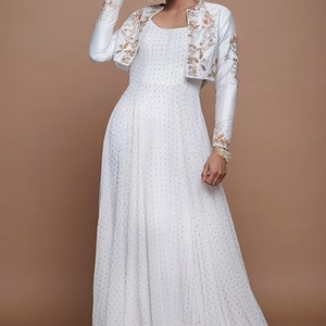 Georgette gown with jacket hotsell