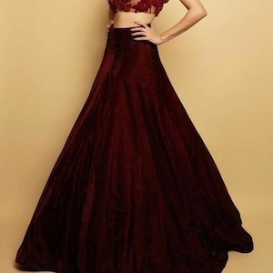 Long velvet winter wedding skirt,maroon floor length women party wear skirt,plus size velvet dress, boho prom skirt ,trendy dress
