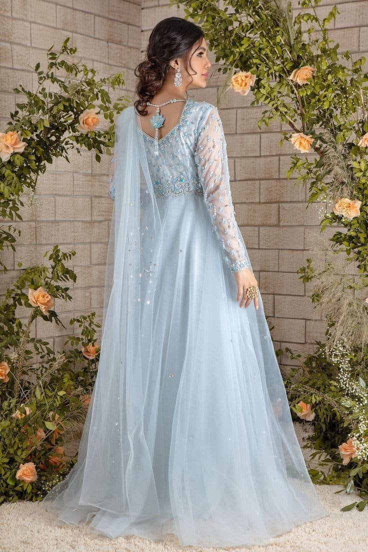 ice blue wedding dress Blue color wedding dresses