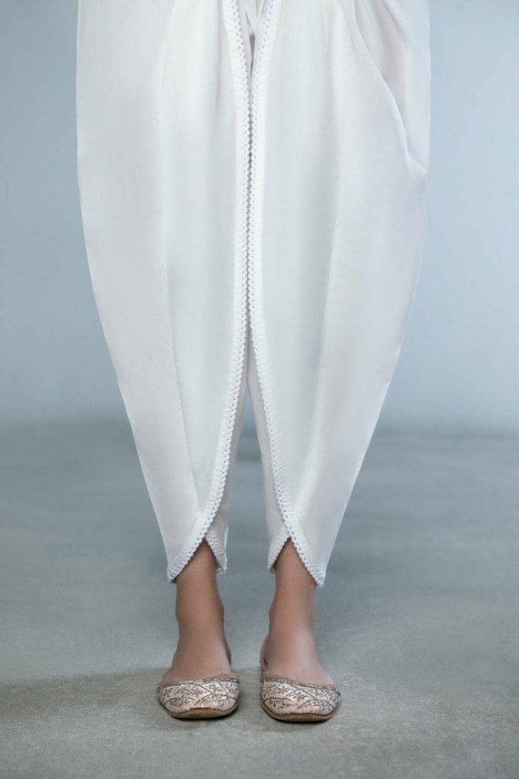Buy White Tulip Pantcotton Summer Wear Trousersformal Bottom Online in  India  Etsy