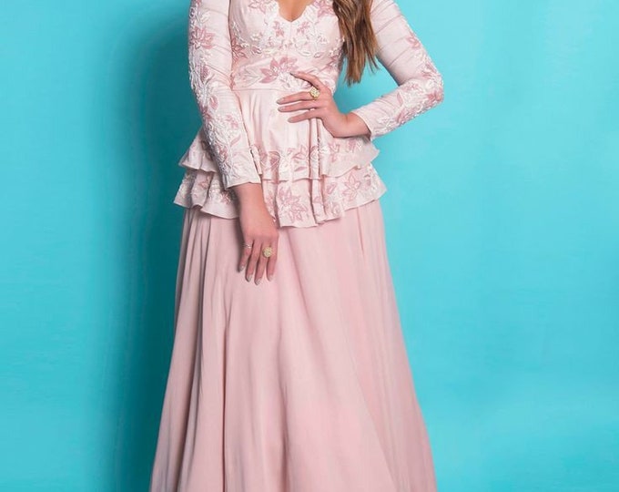 Blush Shimmer Peplum Kurti