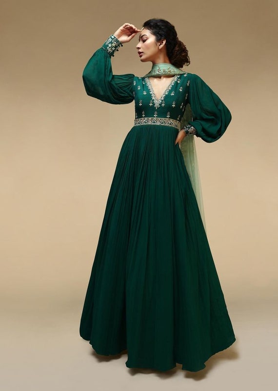 Sequin anarkali gown deals