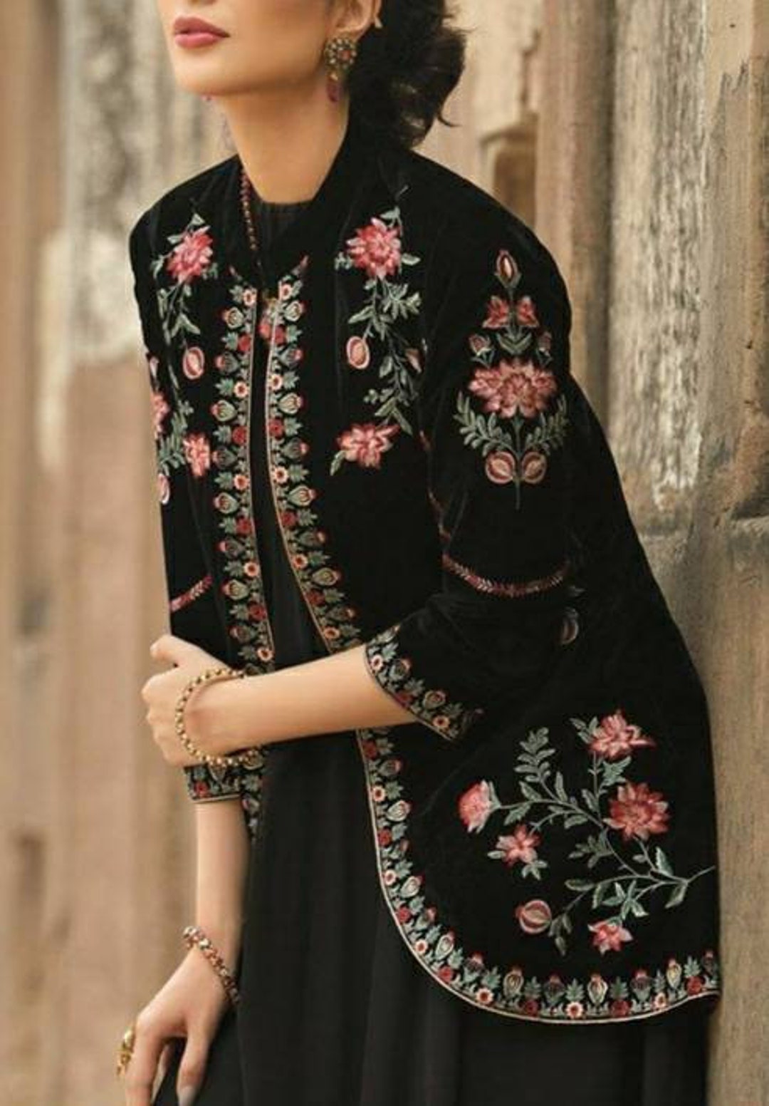 Multicolor Embroidery on Ladies Jacket - Size - S Length - 19 in.