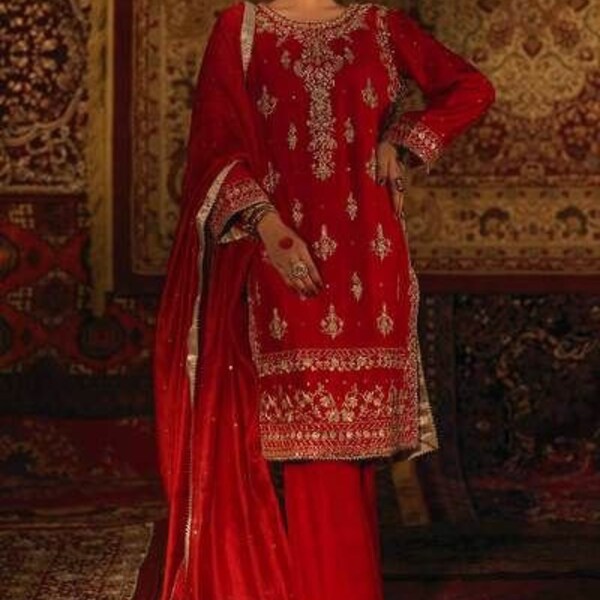 Bedamati Silk Zardozi Suit Set main image 1