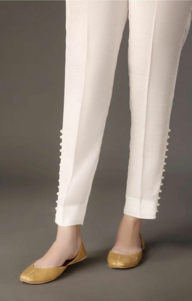 Pakistani Pants Cigarette Pants Indian Pants for women Cream Cotton Pants |  eBay
