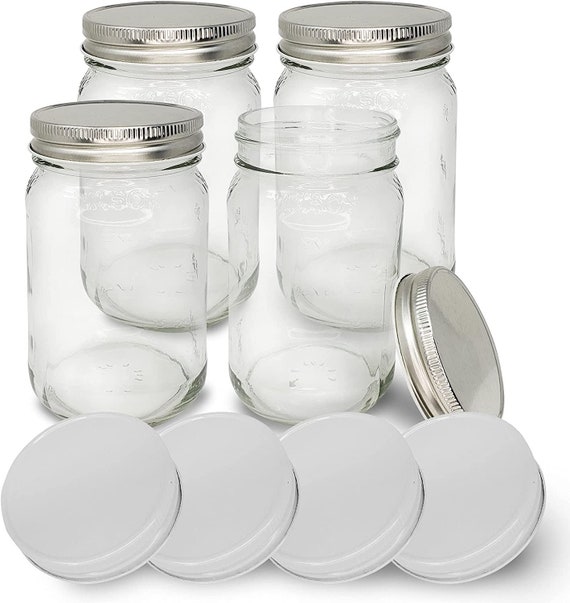 20 Pack Glass Mason Jars, 12 oz Clear Glass Jars with Regular Mouth and  Silver Metal lids, Canning Jars for Food Storage, Vegetables and Dry Food