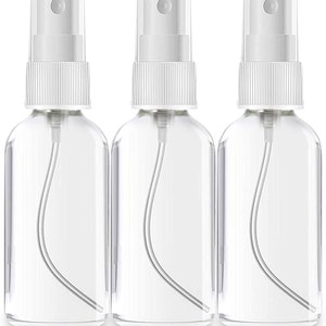 2oz Clear Glass Spray Bottles for Essential Oils, Small Empty Spray Bottle, Fine Mist Spray, Set of 3