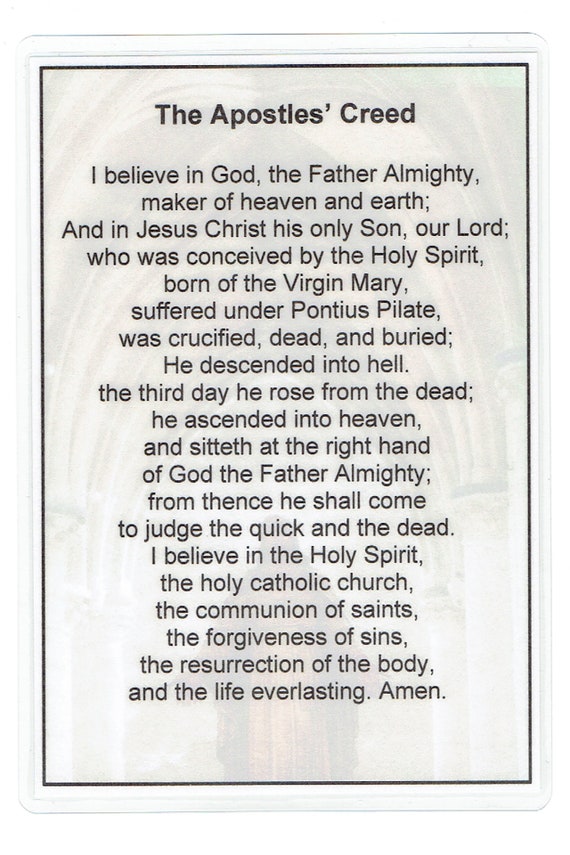 Apostles Creed Text Printable