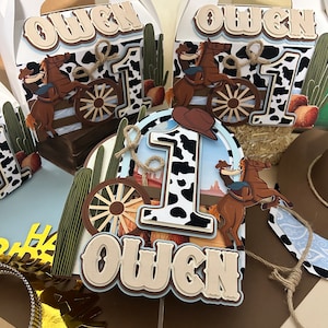 My first rodeo themed custom cake topper