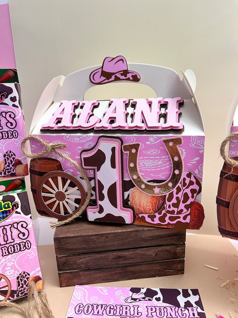 Pink Rodeo Theme Gable Box My First Rodeo Gable Party Favor Boxes for Girls - Etsy