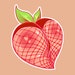 Fishnet Peach Sticker / Satan Gothic Goth Punk Witch Egirl Alternative Grunge Emo Dark Horror Creepy Witchcraft Halloween Spooky Occult Sexy
