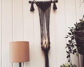 Macrame Plant Hanger Grey Cow Print Plant Hanger Rustic Bohemian Decor and Style Christmas gift