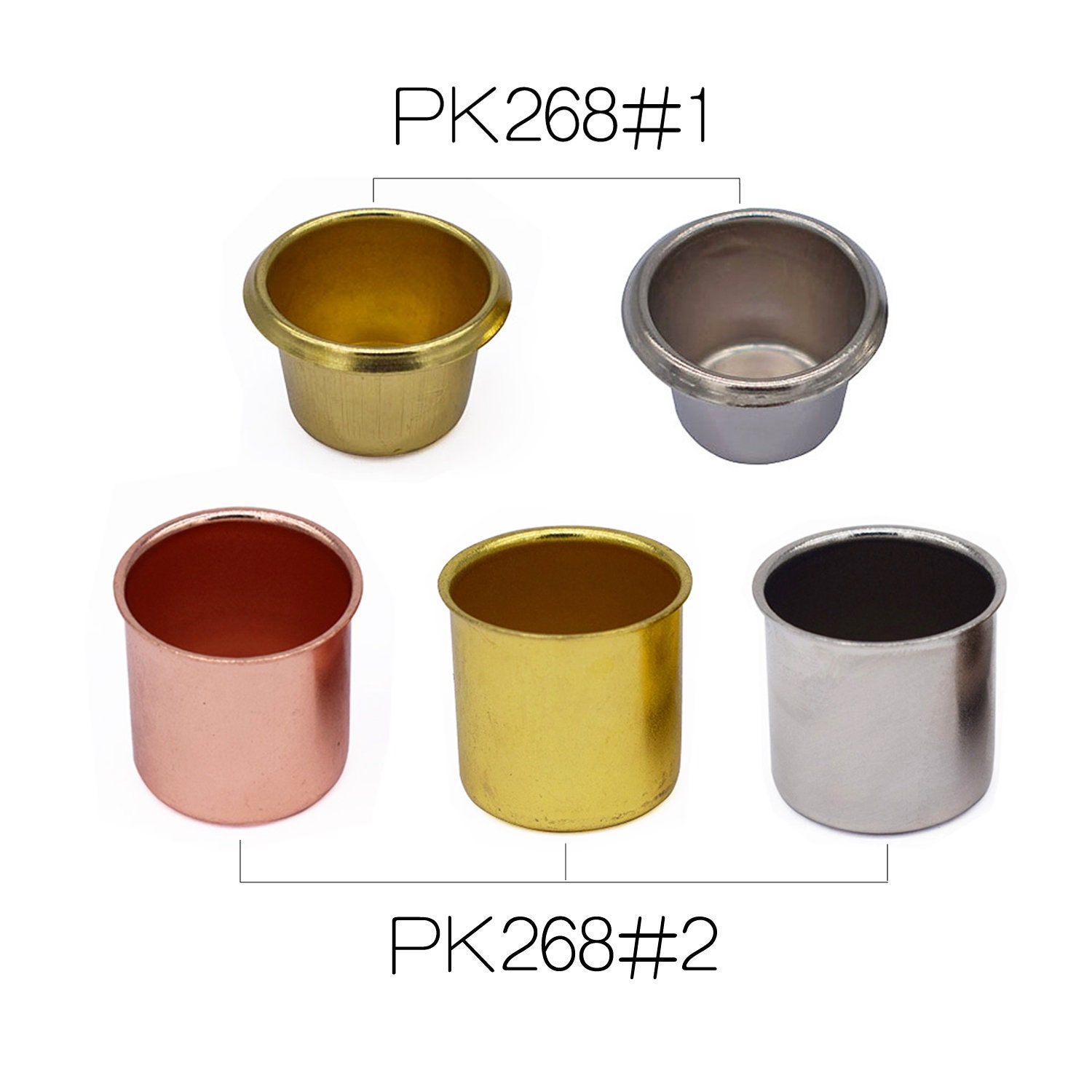 Ruibeauty Candle Cups Metal Specifications Complete Hardware Container  Accessories 12pcs