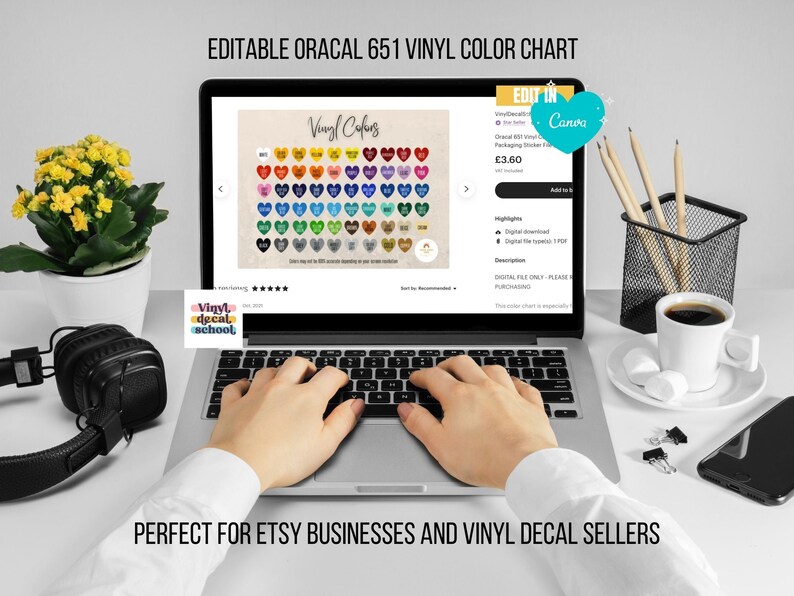 Editable Oracal 651 Vinyl Color Chart for Decal Businesses // Edit on