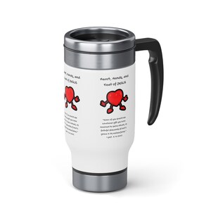 Heart, Hands and Feet of Jesus-Stainless Steel Travel Mug with Handle, 14oz
