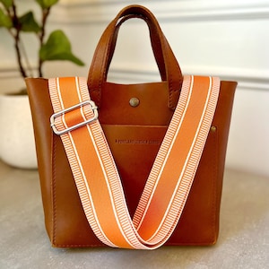 Orange & White Gameday Purse Strap, handbag strap, 2&quot; wide adjustable crossbody strap, replacement bag strap