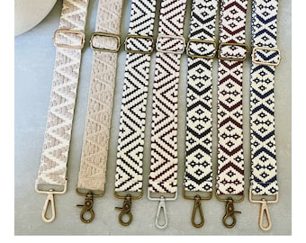 Soft Woven Purse Straps, 1 1/2” Wide Adjustable Crossbody Strap, Hippie Purse/ Boho Bag Strap, Gift for Her
