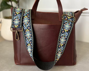 Correa de bolso retro con estampado floral, correa ajustable de 5 cm de ancho para bolso cruzado, correa de repuesto, correa de guitarra bordada para bolsos, correa para bolso