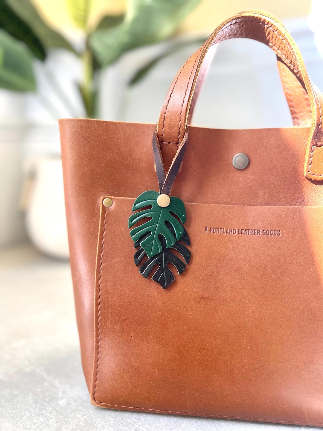 Gumdrop Bag - Nappa Leather - Midnight Monstera - Dark Cyan main image 0