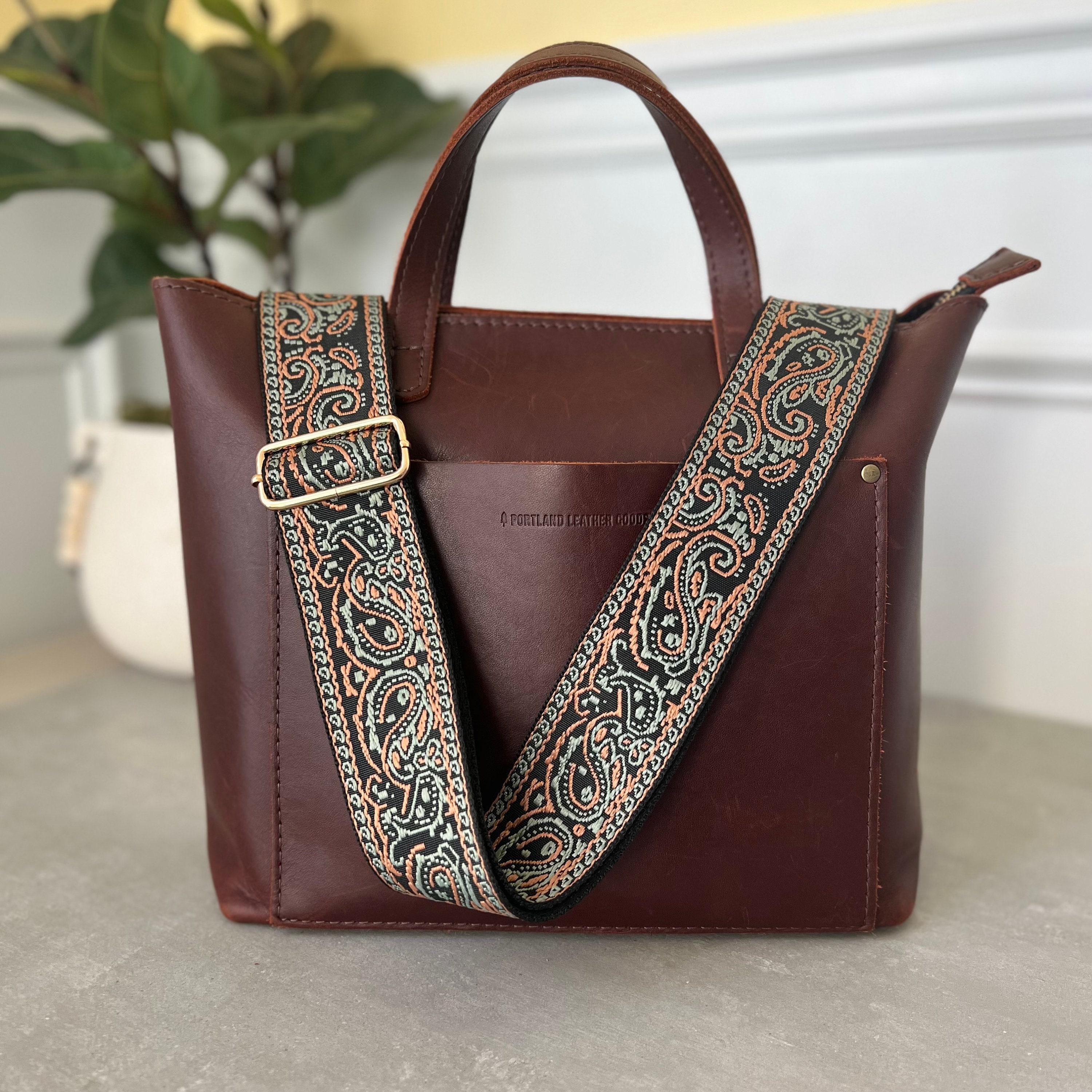 Etro Brown, Red & Green Leather Paisley Print Crossbody Strap Bag — Labels  Resale Boutique