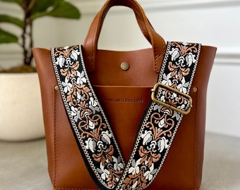 Tracolla per borsa in jacquard ricamato stile vintage, tracolla regolabile da 5 cm, tracolla di ricambio per borsa, regalo unico