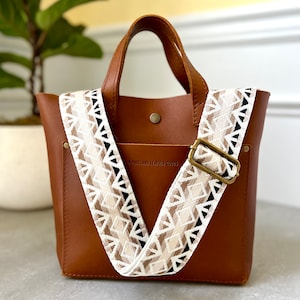 Beige & Cream Boho Geldbörse Gurt, Handtasche Gurt, 2 &quot;breite verstellbare Crossbody Gurt, Gitarrengurt für Geldbörse, gewebte Geldbörse Gurt, Taschengurt