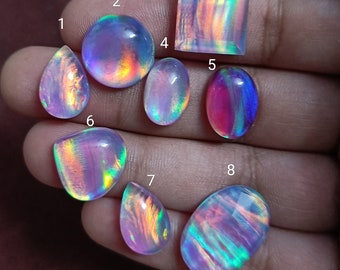 AAA Pink !! Purple Aurora Opal with Crystal Quartz Doublets  Amazing Quality Rose Faceted Fine Polished Gemstones Whole lot (sku10.12)