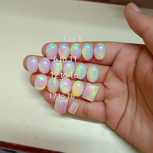 Bello Aurora Opal Blue Rainbow Oval Shape Synthetic Loose Opal For Gemstone Cabochon 10x14mm for Jewelry Making Wholesale Lot sku(3.436)
