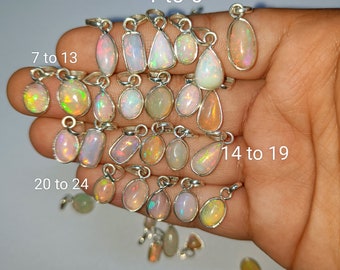 AAA+++ Top Quality Natural Ethiopian Opal Cabochon Lot Welo Opal Making Sterling Silver 925 Jewelry Oval Pendant Sterling Silver sku(1.536)