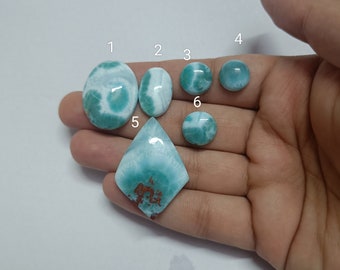 AAA+ Quality Larimar Cabochon Gemstone | Round Fancy Shape