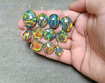 Rainbow Opal Doublet Lot, Sparkling Gemstone Cabochons for Jewelry Making