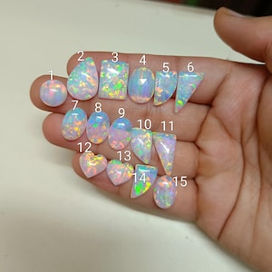 AAA White !! Purple Rainbow Fire  Aurora Bello Opal  Jelly Opal Amazing Quality 11x22 mm Fine Polished Gemstones Whole lot (sku14.12)