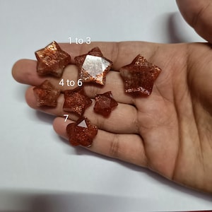 AAA !!! Sunstone Star Shape cabchon  Natural Sunstone Faceted Star Shape Gemstone Beads, Carved Beads, Carving Beads, Sunstone Beads