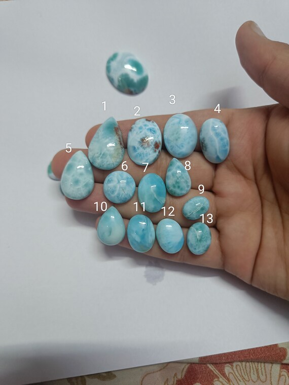 Larimar Cabochons Gemstones | Larimar Top AAA+ Quality mm Gemstones Round Cabochon sku(1.620)
