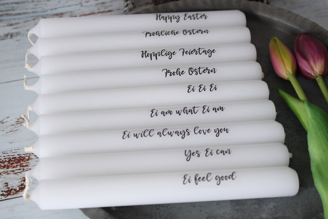 Stabkerze mit Spruch Ostern I Osterdeko I Geschenk | Etsy