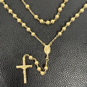 Collar de rosario lleno de oro mujeres joyería católica rosario de oro  regalo religioso 14k rosarios llenos de oro señoras collar cruzado -   México