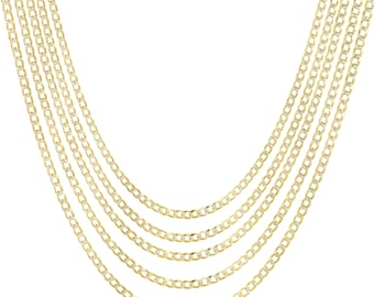 Echte Solid Sterling Silver Two Tone 3MM Miami Cubaanse stoeprand .925 ketting ketting, gemaakt in Italië