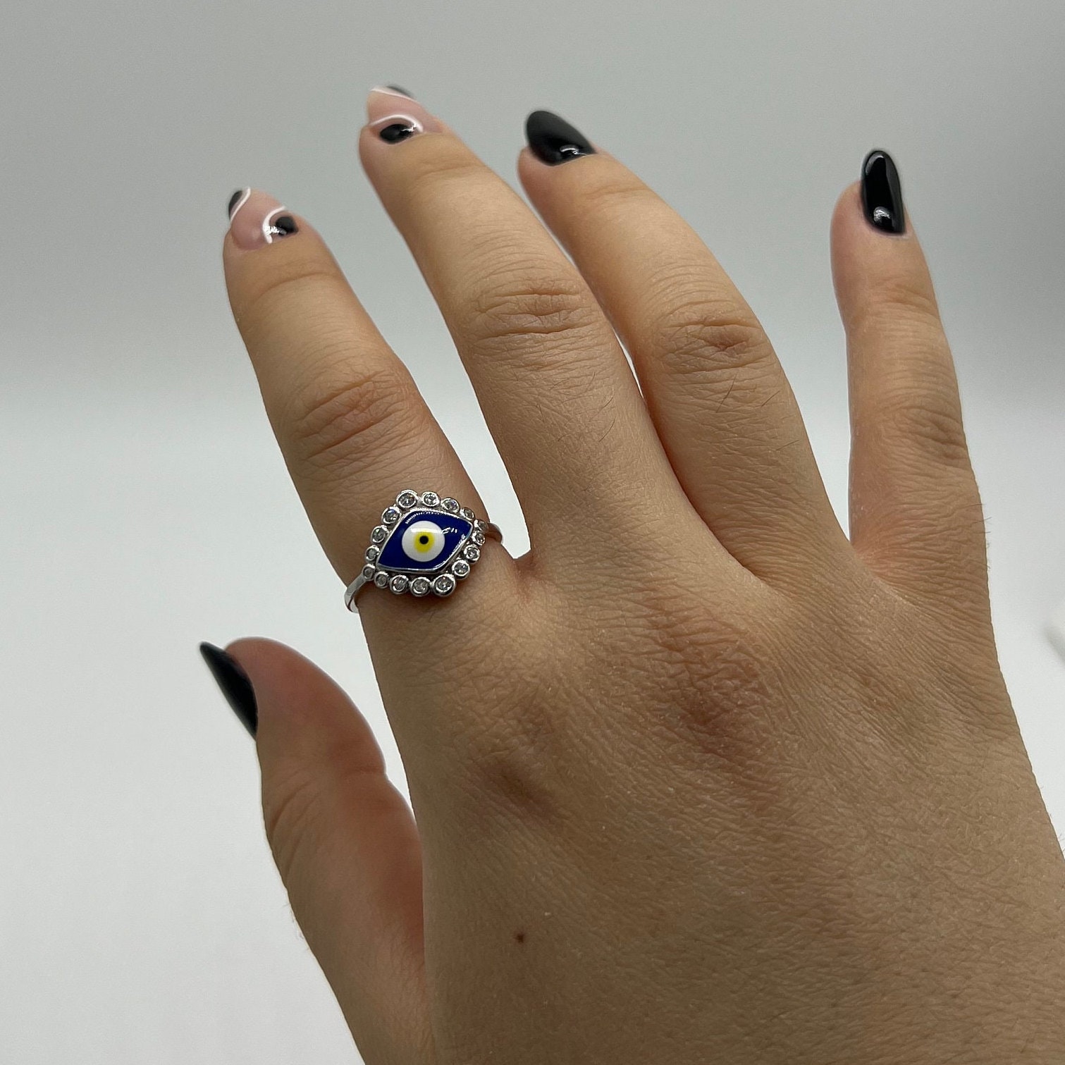 Jewelry Amazon Eye Ring Black Evil Eye Rings Evil Eye Ring 925