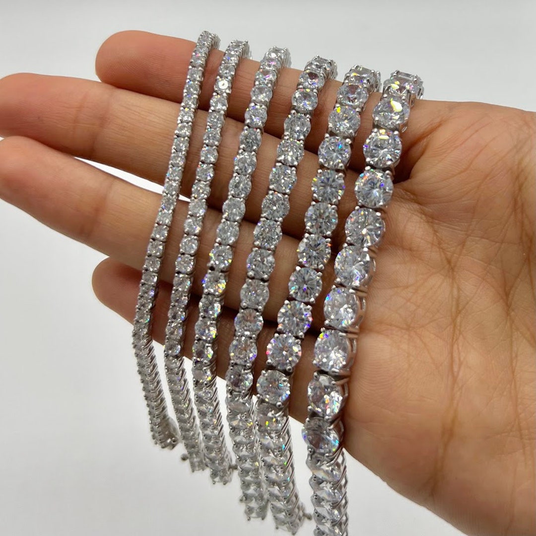 Tennis Bracelet, Sterling Silver Simulated Diamond Bracelet Tennis Bracelet, Sterling Silver Simulated Diamond Bracelet