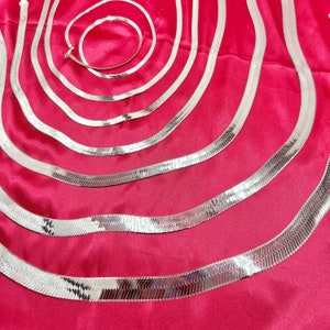 Zilveren ketting met visgraatmotief, 16, 18, 20, 22, 24 zilveren ketting afbeelding 2